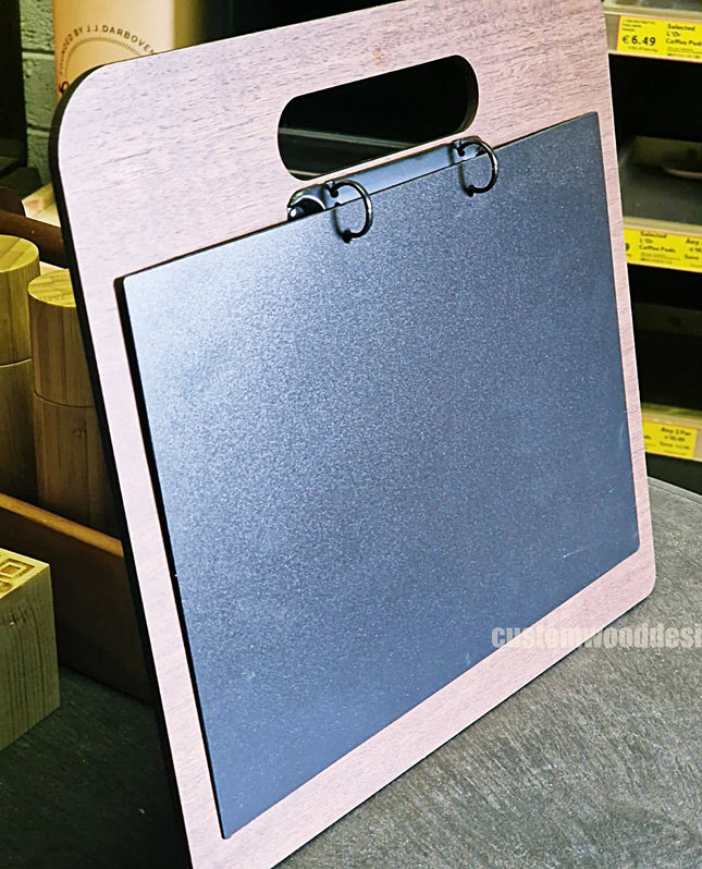 Set of 20 chalkboards with ring binders for A4-sized notes and menus, branded Securit, shown with rings and blank writable surfaces.