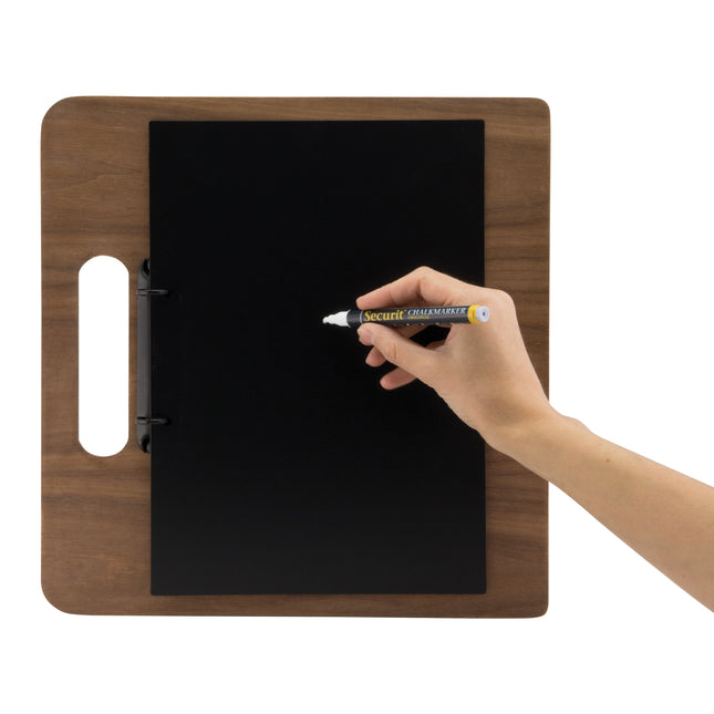 Set of 20 A4 chalkboard chopping boards with ring binder for easy organization and storage.