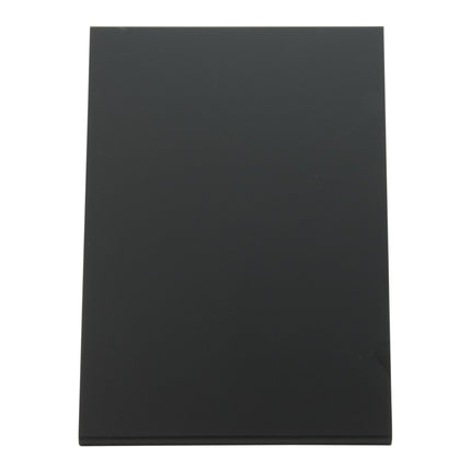 Set of 18 Securit A5 tabletop chalkboards with black surfaces and wooden frames, ideal for messages or signage.