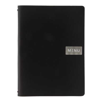 Black A4 leather menu pack of 10 Custom Wood Designs __label: Multibuy default-title-black-a4-leather-menu-pack-of-10-53613232718167