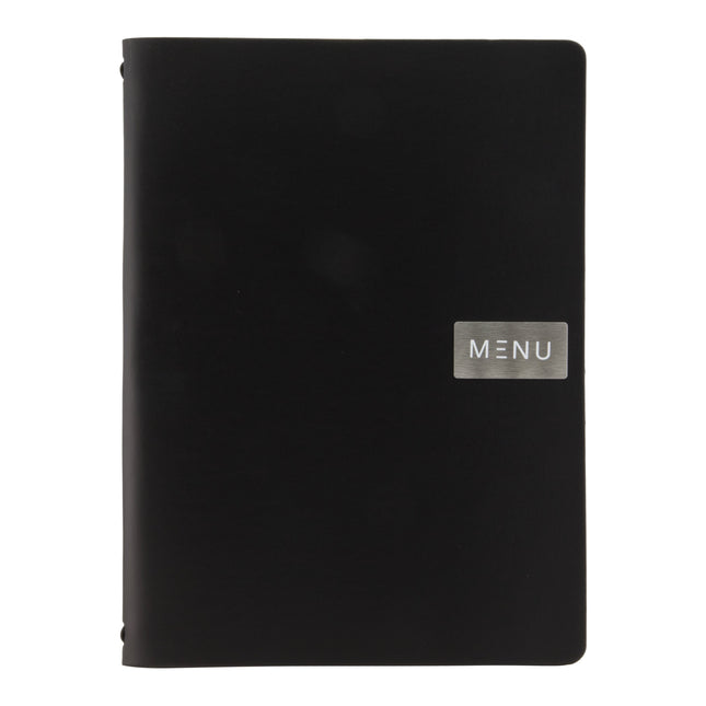 Black A4 leather menu pack of 10 Custom Wood Designs __label: Multibuy default-title-black-a4-leather-menu-pack-of-10-53613232718167