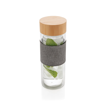 Double Wall Glass Bottle with bamboo lid 360ml pack of 25 Custom Wood Designs __label: Multibuy default-title-double-wall-glass-bottle-with-bamboo-lid-360ml-pack-of-25-53613711622487