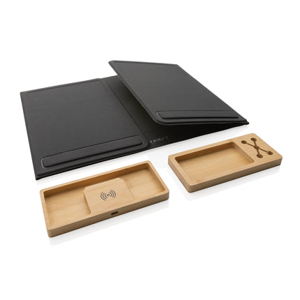 Foldable desk organiser with laptop stand pack of 10 Custom Wood Designs default-title-foldable-desk-organiser-with-laptop-stand-pack-of-10-53613418283351