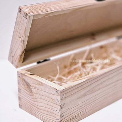 Hinged Lid 1 Bottle Box - Natural x25 Custom Wood Designs __label: Multibuy Bottle Box Bottle Boxes gift box Gift Boxes Single bottle box wooden Box default-title-hinged-lid-1-bottle-box-natural-x25-53613532152151