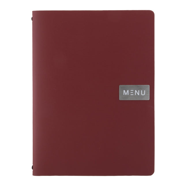 Red A4 leather menu pack of 10 Custom Wood Designs __label: Multibuy default-title-red-a4-leather-menu-pack-of-10-53613235437911