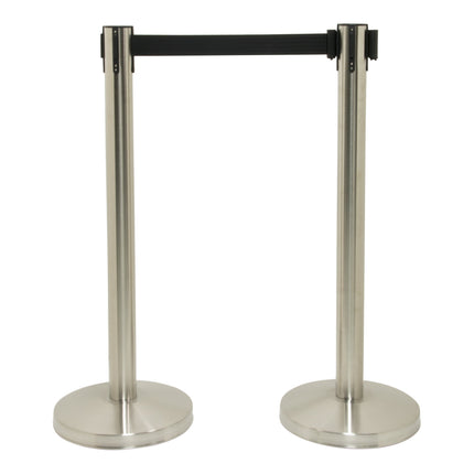 Retractable stainless steel barrier system with 4 poles Custom Wood Designs default-title-retractable-stainless-steel-barrier-system-with-4-poles-53613652017495