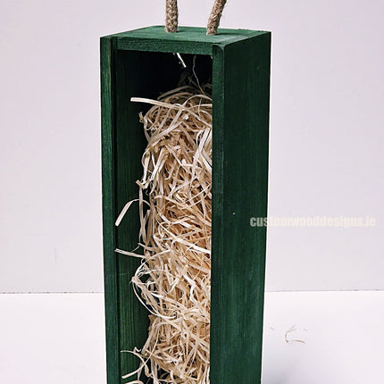 Sliding Lid Bottle Box - Single Green x25 Custom Wood Designs __label: Multibuy Bottle Box Bottle Boxes gift box Gift Boxes Single bottle box wooden Box default-title-sliding-lid-bottle-box-single-green-x25-52616548385111