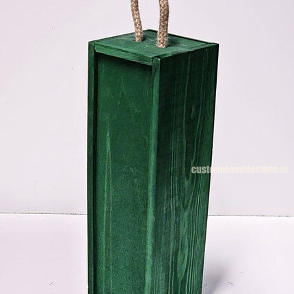 Sliding Lid Bottle Box - Single Green x25 Custom Wood Designs __label: Multibuy Bottle Box Bottle Boxes gift box Gift Boxes Single bottle box wooden Box default-title-sliding-lid-bottle-box-single-green-x25-53613486997847