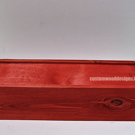Sliding Lid Bottle Box - Single Red x25 Custom Wood Designs __label: Multibuy Bottle Box Bottle Boxes gift box Gift Boxes Single bottle box wooden Box default-title-sliding-lid-bottle-box-single-red-x25-52616567652695