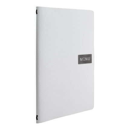 White A4 leather menu pack of 10 Custom Wood Designs __label: Multibuy default-title-white-a4-leather-menu-pack-of-10-52053348516183