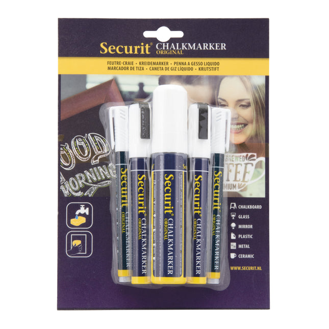 White Chalkmarkers set of 5 Custom Wood Designs default-title-white-chalkmarkers-set-of-5-53613628162391