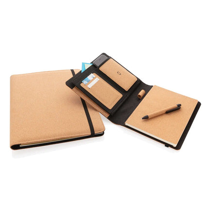 Deluxe cork portfolio A4 with pen - hospitality