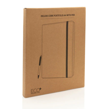 Deluxe cork portfolio A4 with pen - hospitality