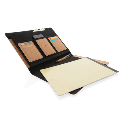 Deluxe cork portfolio A4 with pen - hospitality