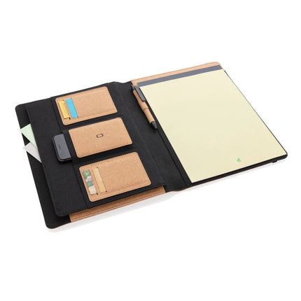 Deluxe cork portfolio A4 with pen - hospitality