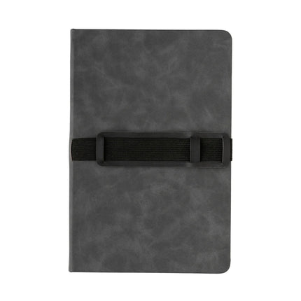 Deluxe hardcover PU notebook A5 with phone and pen holder - hospitality
