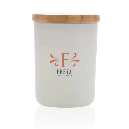 Deluxe scented candle with bamboo lid - hospitality