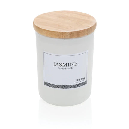 Deluxe scented candle with bamboo lid - hospitality