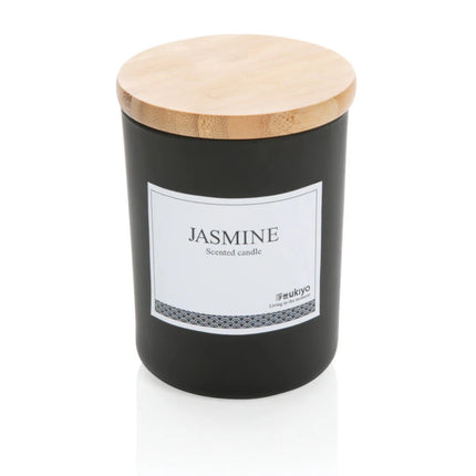 Deluxe scented candle with bamboo lid - hospitality