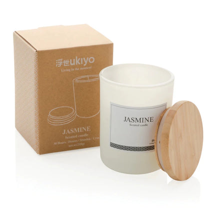 Deluxe scented candle with bamboo lid - hospitality