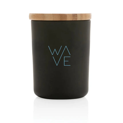 Deluxe scented candle with bamboo lid - hospitality