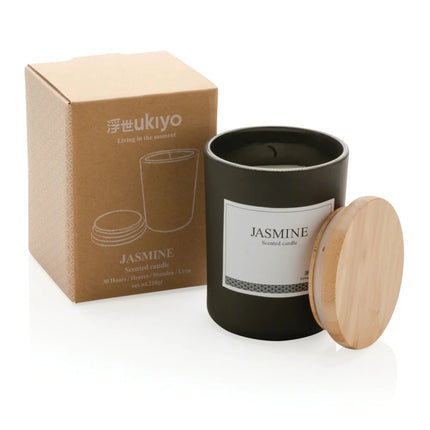 Deluxe scented candle with bamboo lid - hospitality