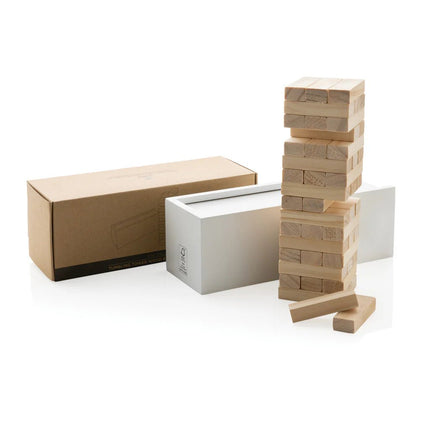 Deluxe tumbling tower wood block stacking game - hospitality