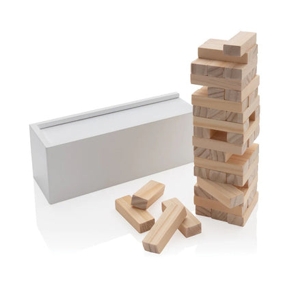 Deluxe tumbling tower wood block stacking game - hospitality