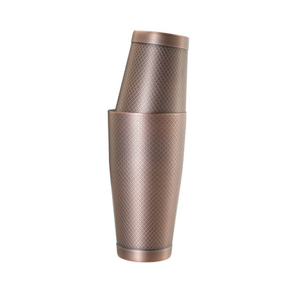 Diamond Lattice shaker/tin set, antique copper, Barfly, 830/530ml - hospitality