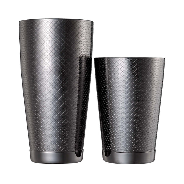 Diamond Lattice shaker/tin set, black, Barfly, 830/530ml - hospitality