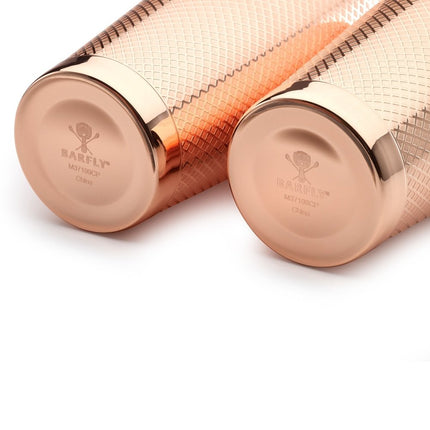 Diamond Lattice shaker/tin set, copper, Barfly, 830/530ml - hospitality