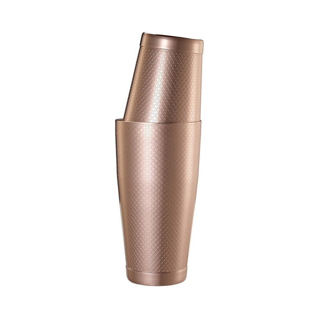 Diamond Lattice shaker/tin set, copper, Barfly, 830/530ml - hospitality