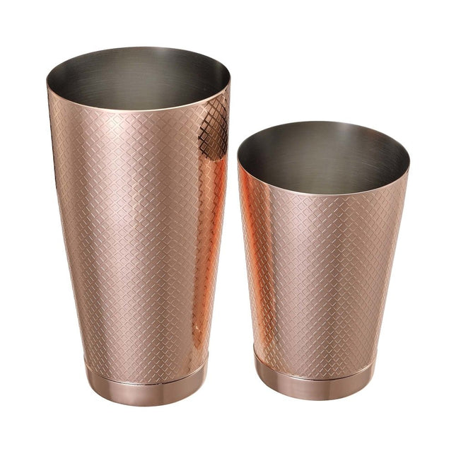 Diamond Lattice shaker/tin set, copper, Barfly, 830/530ml - hospitality
