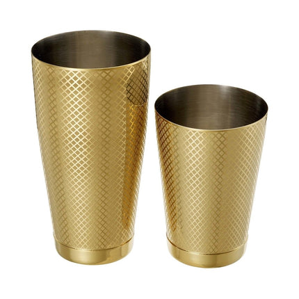 Diamond Lattice shaker/tin set, gold, Barfly, 830/530ml - hospitality