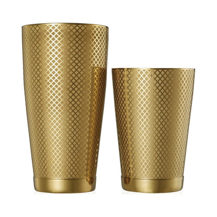 Diamond Lattice shaker/tin set, gold, Barfly, 830/530ml - hospitality