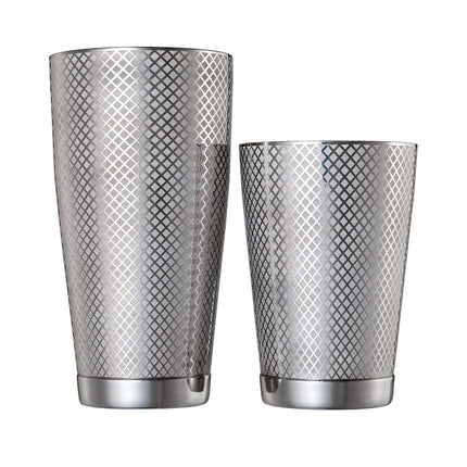 Diamond Lattice shaker/tin set, stainless steel, Barfly - hospitality