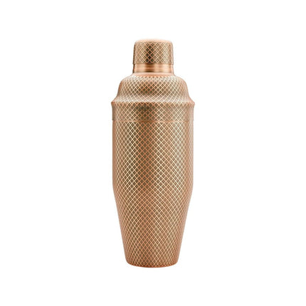 Diamond Lettice Japanese style 3-piece cocktail shaker, antique copper, 700ml - hospitality