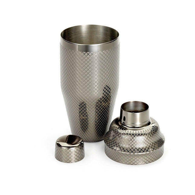 Diamond Lettice Japanese style 3-piece cocktail shaker, black, 700ml - hospitality