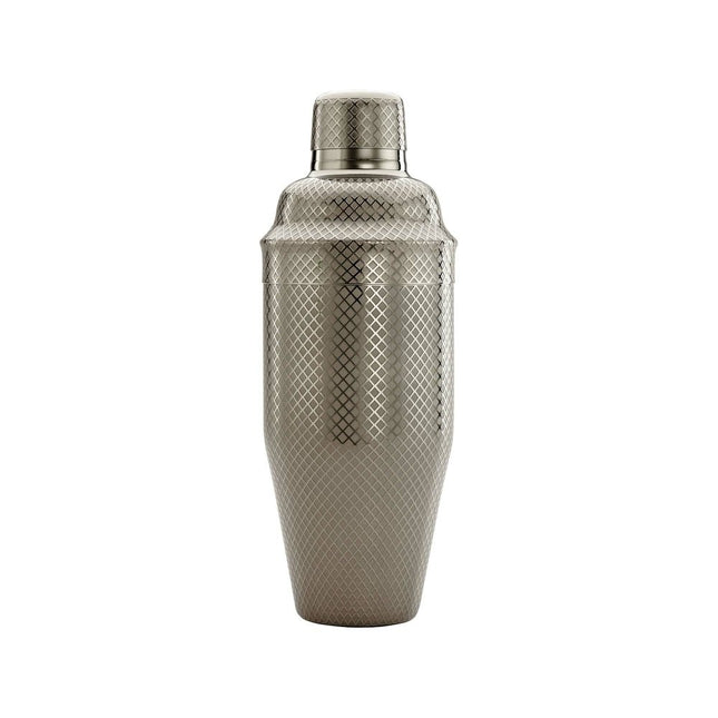 Diamond Lettice Japanese style 3-piece cocktail shaker, black, 700ml - hospitality