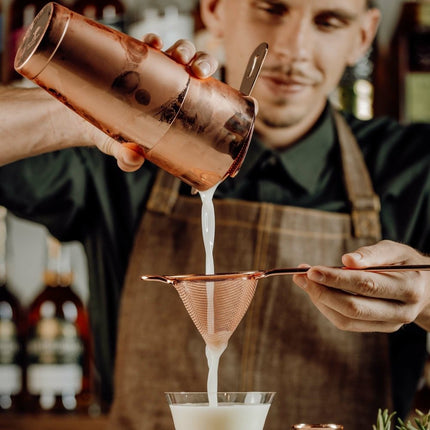 Diamond Lettice Japanese style 3-piece cocktail shaker, copper, 700ml - hospitality