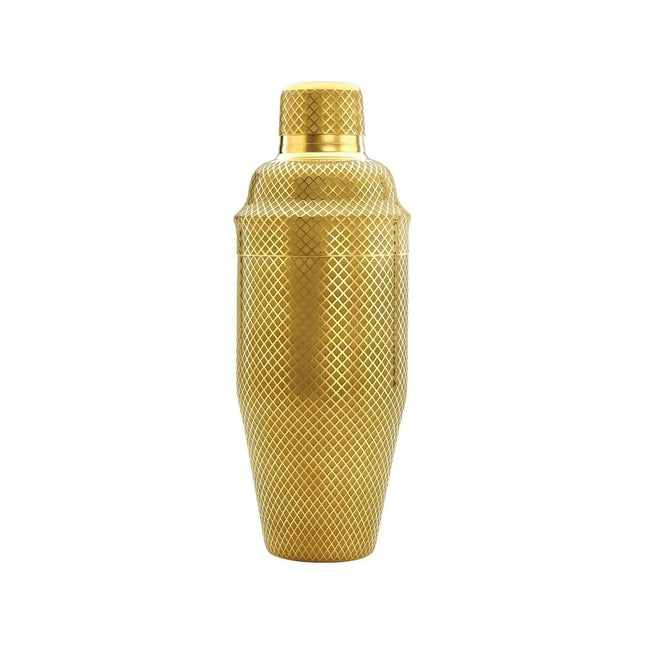 Diamond Lettice Japanese style 3-piece cocktail shaker, gold, 700ml - hospitality