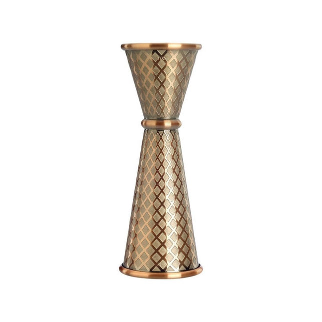 Diamond Lettice Japanese style jigger, antique copper, 30/60ml - hospitality
