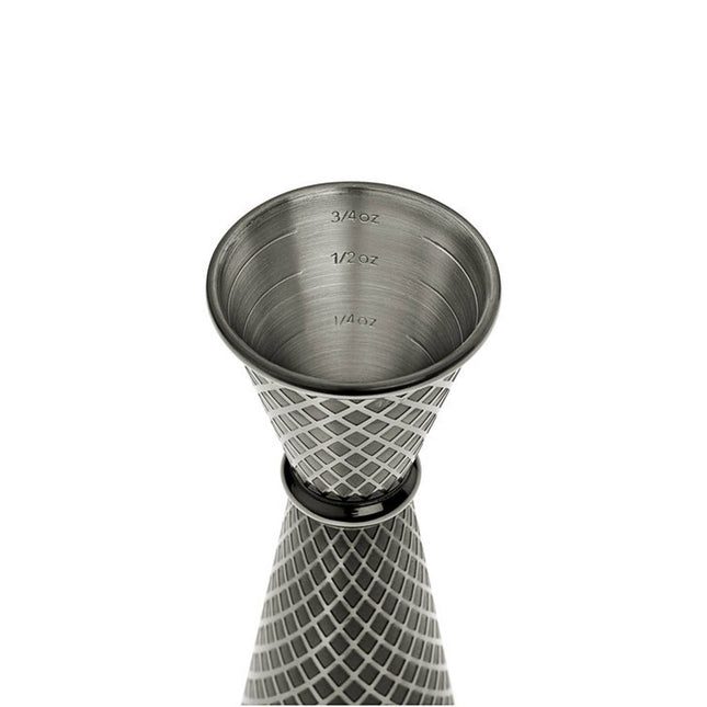 Diamond Lettice Japanese style jigger, black, 30/60ml - hospitality