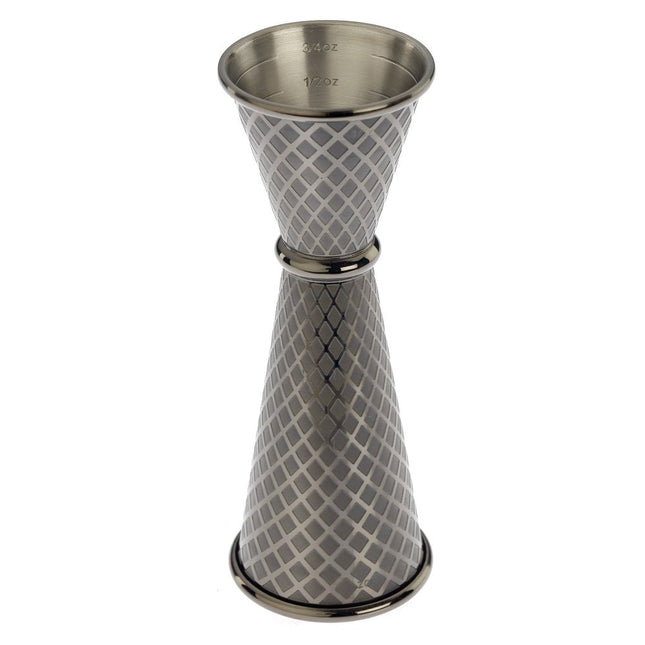 Diamond Lettice Japanese style jigger, black, 30/60ml - hospitality