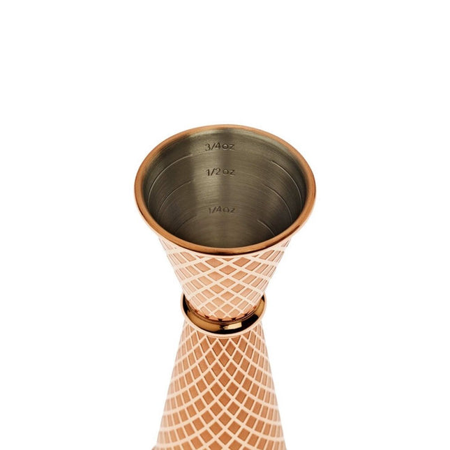 Diamond Lettice Japanese style jigger, copper, 30/60ml - hospitality