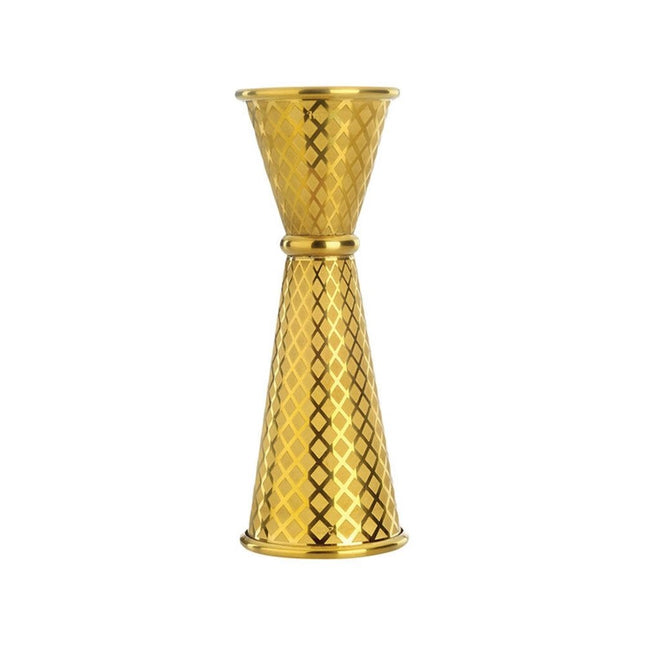 Diamond Lettice Japanese style jigger, gold, 30/60ml - hospitality