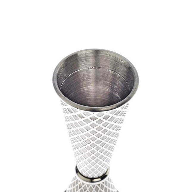 Diamond Lettice Japanese style jigger, stainless steel, 30/60ml - hospitality