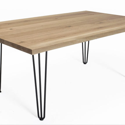 Classic Pin solid oak dining table for hotels, restaurants and offices – made to order, logo engraving available