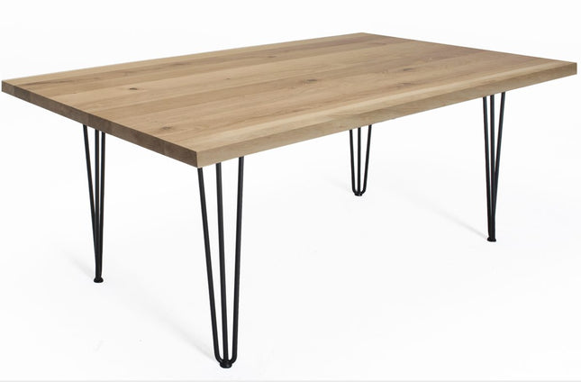 Classic Pin solid oak dining table for hotels, restaurants and offices – made to order, logo engraving available
