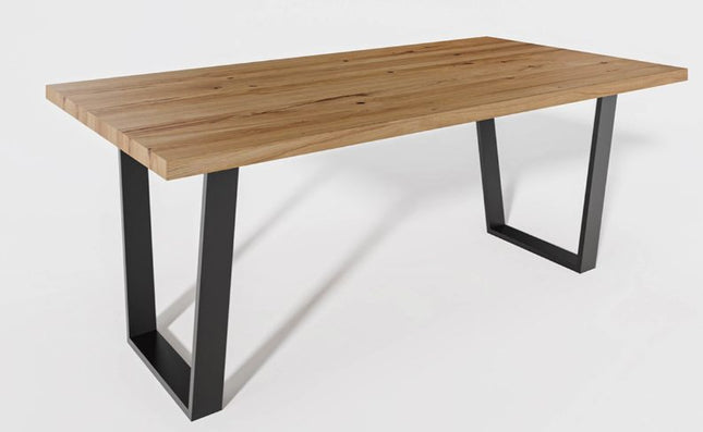 Classic Trapeze solid oak dining table for hotels, restaurants and offices – made to order, logo engraving available